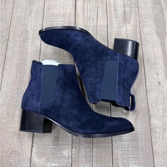 Rag & Bone Walker Boots In Navy Suede - Picture 2 of 5